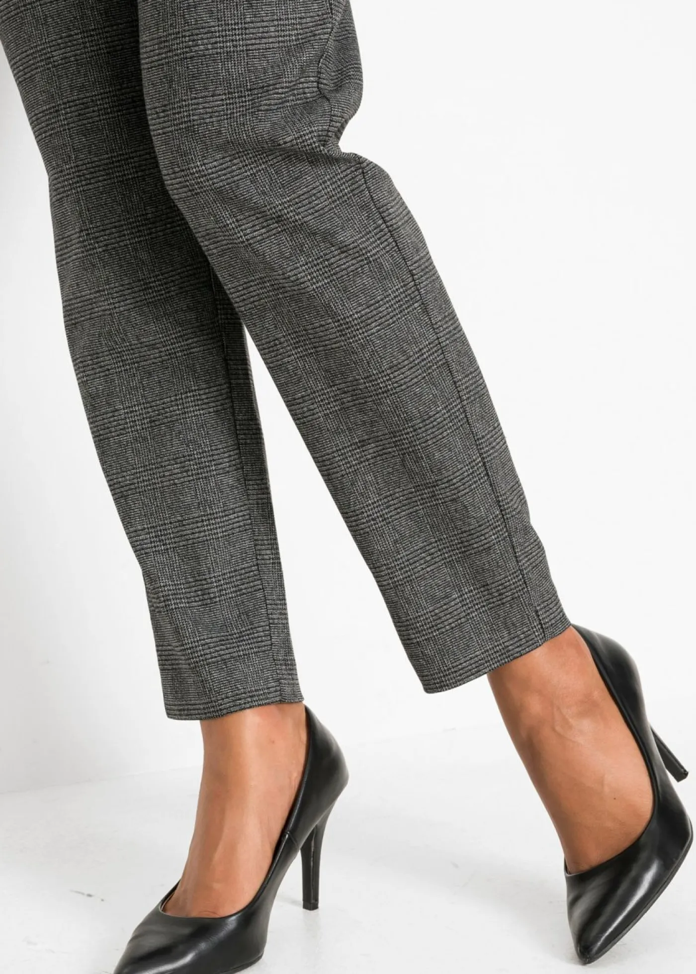 bonprix bonprix Pantalón chino de cuadros Negro-blanco de cuadros Sale