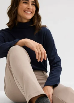 bonprix bonprix Pantalón chino de mezcla de viscosa Marrón grisáceo