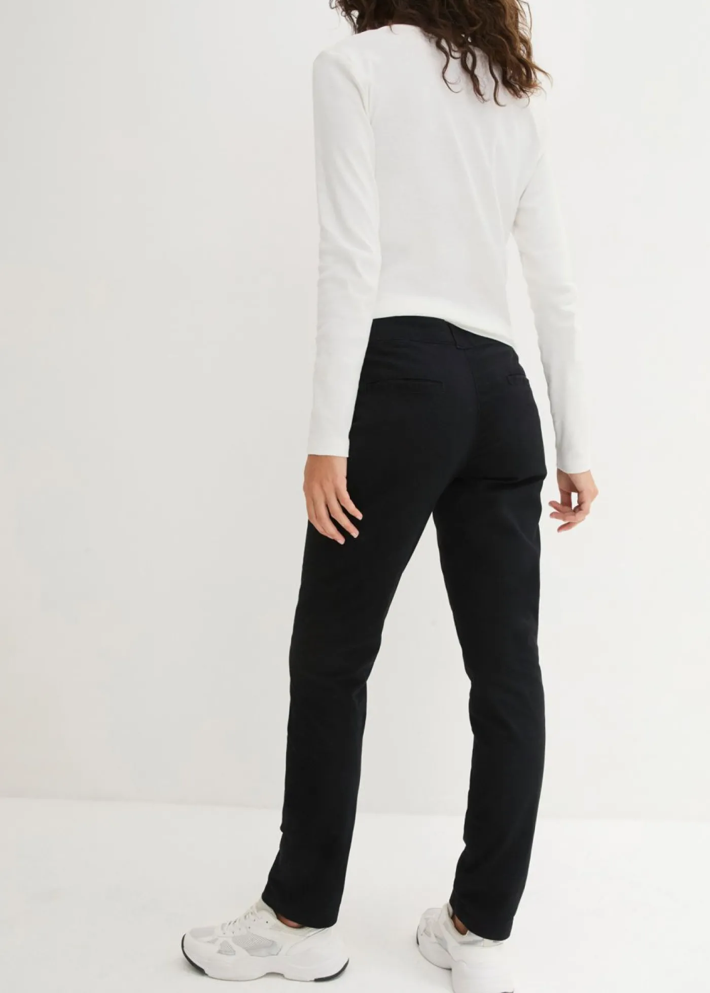 bonprix bonprix Pantalón chino elástico Negro Sale