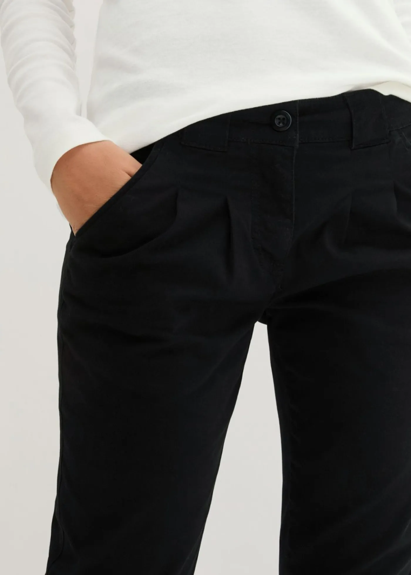 bonprix bonprix Pantalón chino elástico Negro Sale
