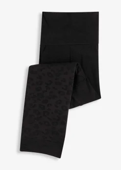 bonprix bonprix Pantalón ciclista antirrozaduras de 50 den con puños cómodos estampado leo negro
