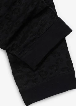 bonprix bonprix Pantalón ciclista antirrozaduras de 50 den con puños cómodos estampado leo negro