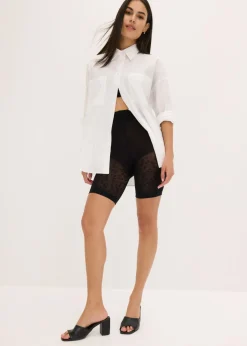 bonprix bonprix Pantalón ciclista antirrozaduras de 50 den con puños cómodos estampado leo negro