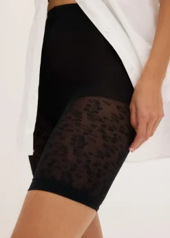 bonprix bonprix Pantalón ciclista antirrozaduras de 50 den con puños cómodos estampado leo negro