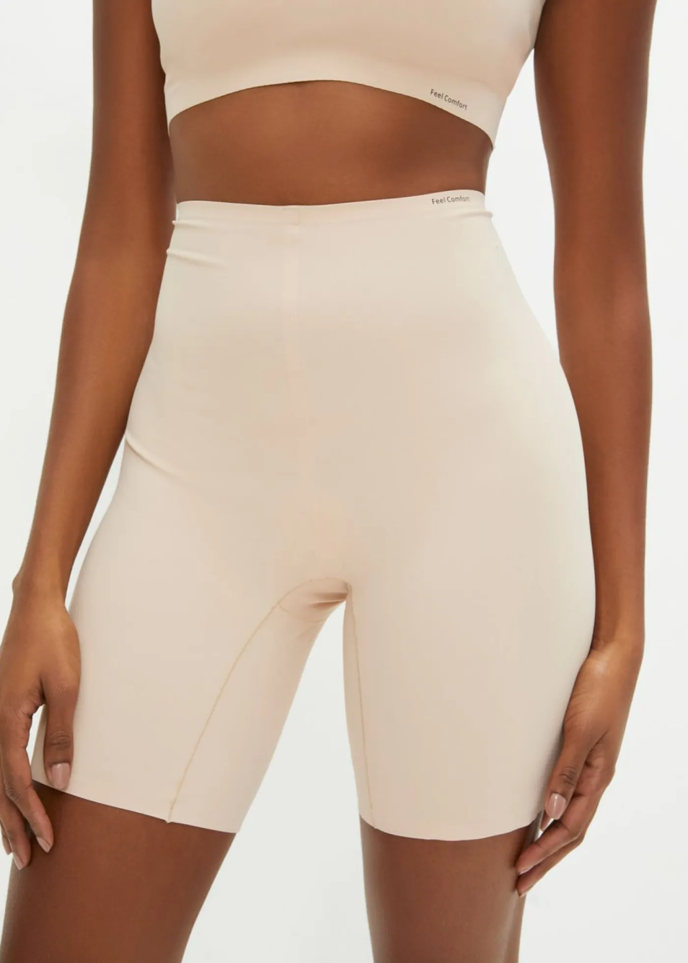 bonprix bonprix Pantalón ciclista Feel Comfort con corte láser Beige mate Outlet