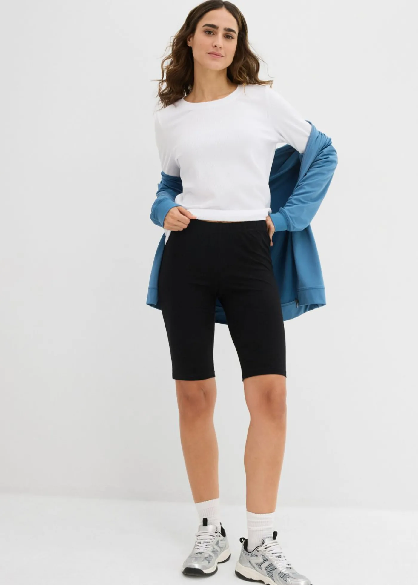 bonprix bonprix Pantalón ciclista largo (2 unidades) azul marino/cereza Clearance