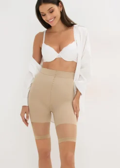 bonprix bonprix Pantalón ciclista moldeador antirrozaduras de 30 den Beige claro Online