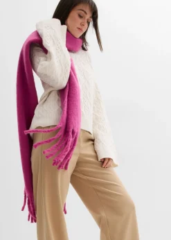 bonprix bonprix Pantalón con aspecto de lana y cinturilla cómoda Caqui claro Sale