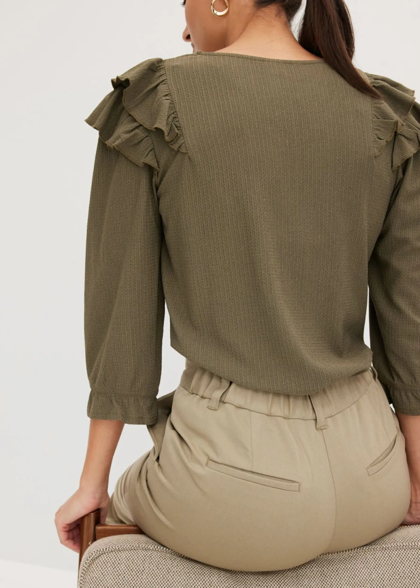 bonprix bonprix Pantalón con cintura cómoda Caqui nuevo Hot