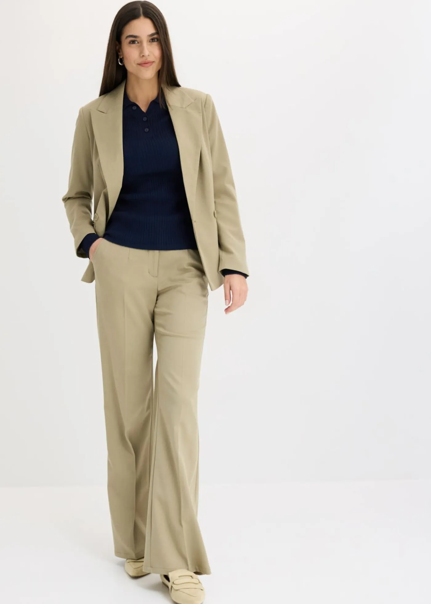 bonprix bonprix Pantalón con cintura cómoda Caqui nuevo Hot