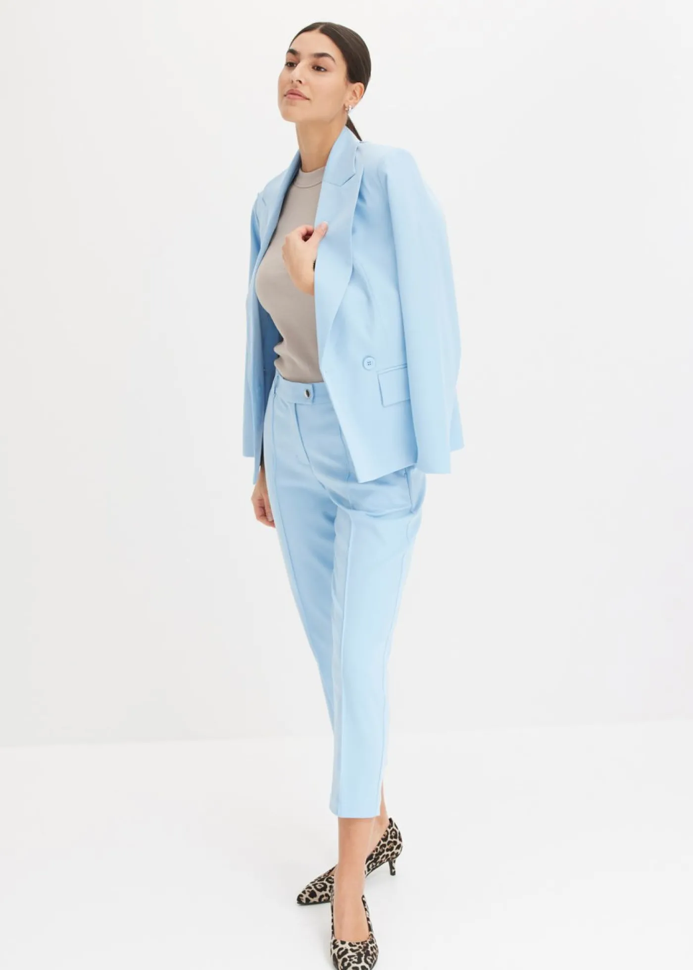 bonprix bonprix Pantalón con cintura cómoda Azul claro Sale