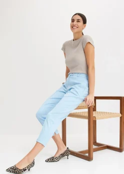 bonprix bonprix Pantalón con cintura cómoda Azul claro Sale