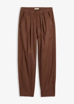 bonprix bonprix Pantalón con corte barrel y cintura cómoda marrón Online
