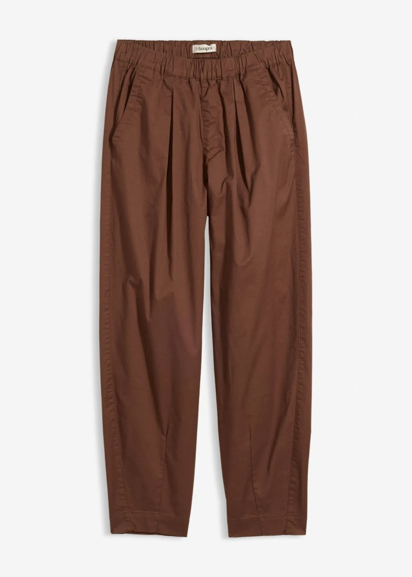 bonprix bonprix Pantalón con corte barrel y cintura cómoda marrón Online