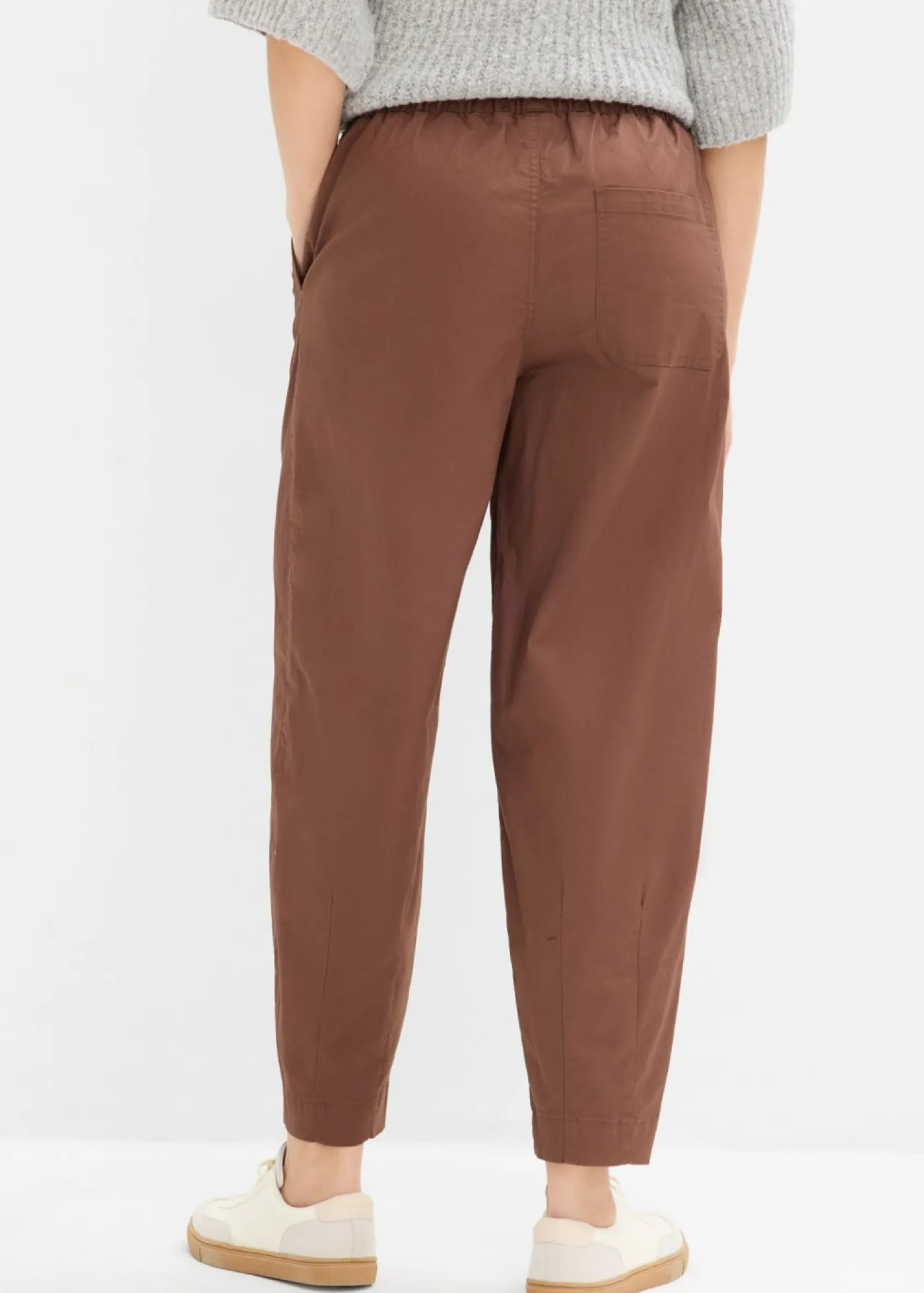 bonprix bonprix Pantalón con corte barrel y cintura cómoda marrón Online