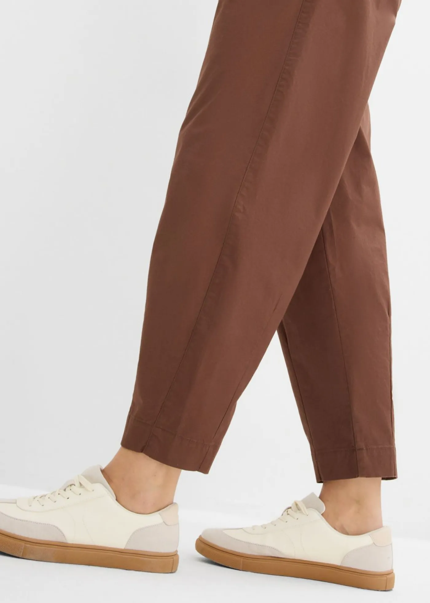 bonprix bonprix Pantalón con corte barrel y cintura cómoda marrón Online