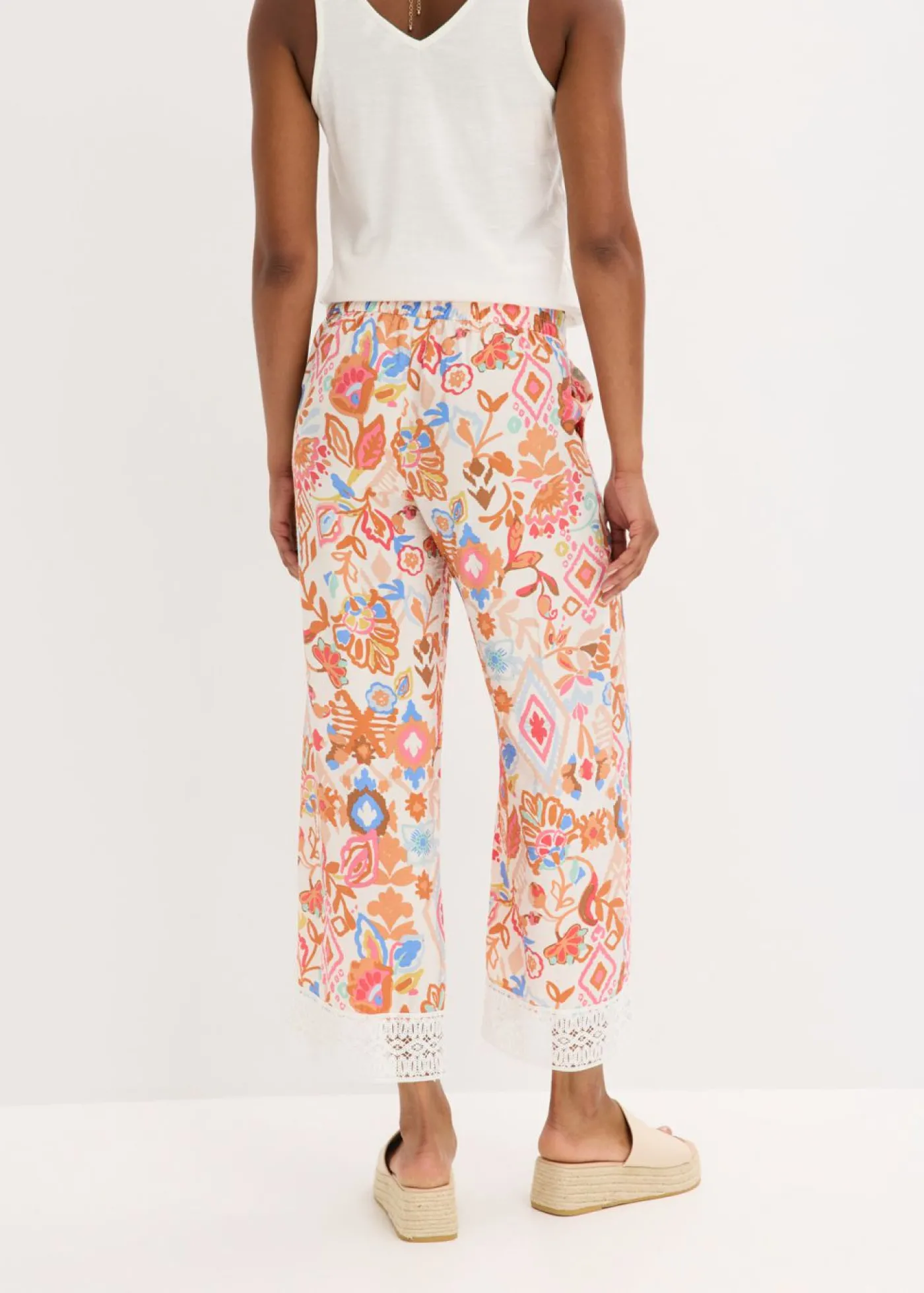 bonprix bonprix Pantalón con encaje Blanco lana Best