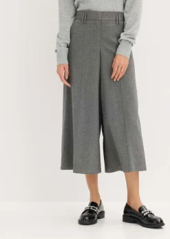bonprix bonprix Pantalón con espiga en aspecto de lana Gris jaspeado New