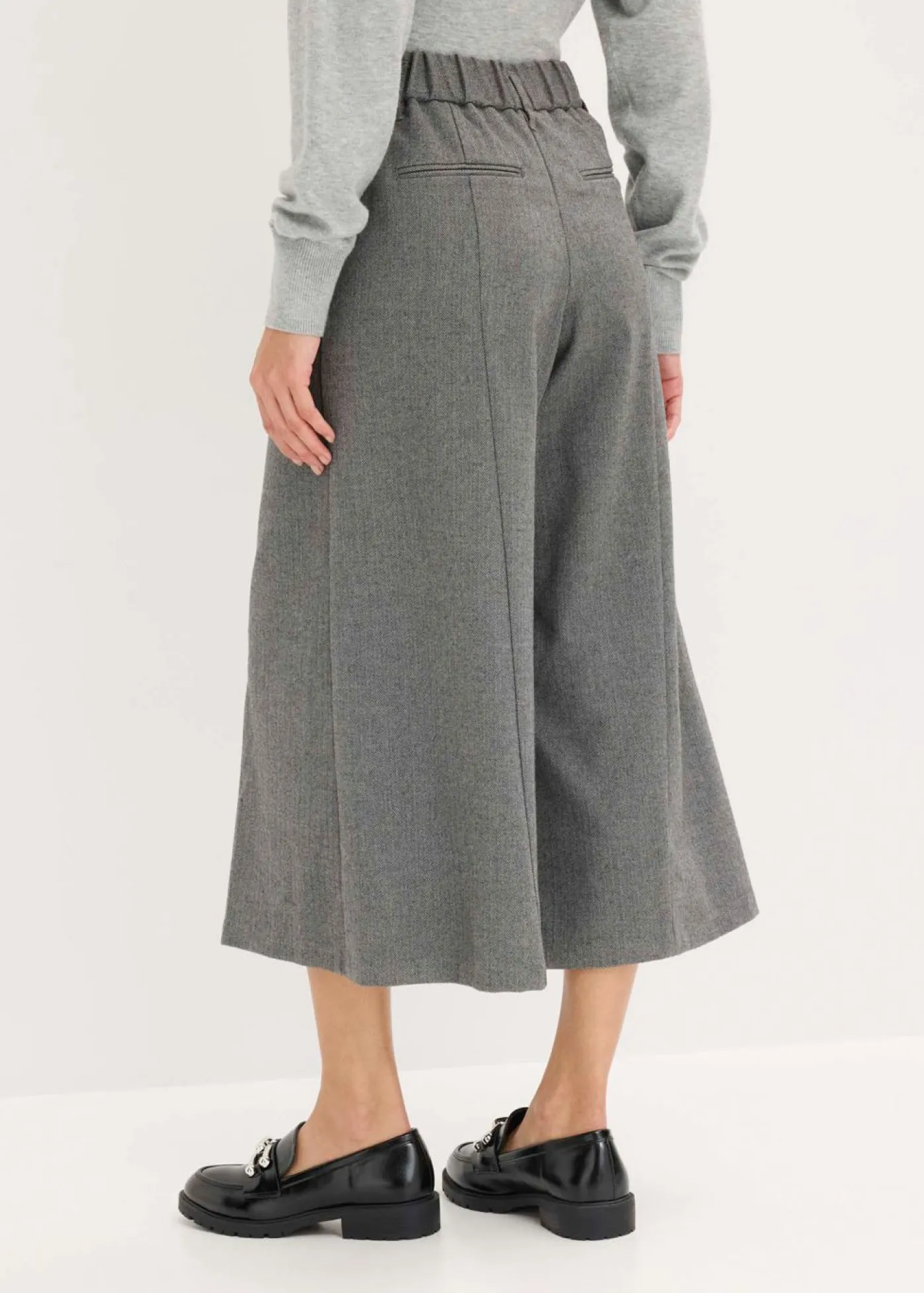 bonprix bonprix Pantalón con espiga en aspecto de lana Gris jaspeado New