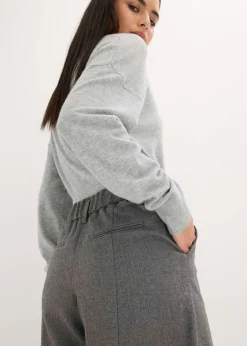 bonprix bonprix Pantalón con espiga en aspecto de lana Gris jaspeado New