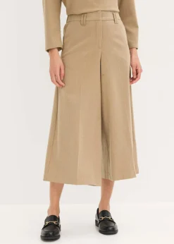 bonprix bonprix Pantalón con espiga en aspecto de lana marrón nuez jaspeado New