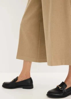 bonprix bonprix Pantalón con espiga en aspecto de lana marrón nuez jaspeado New