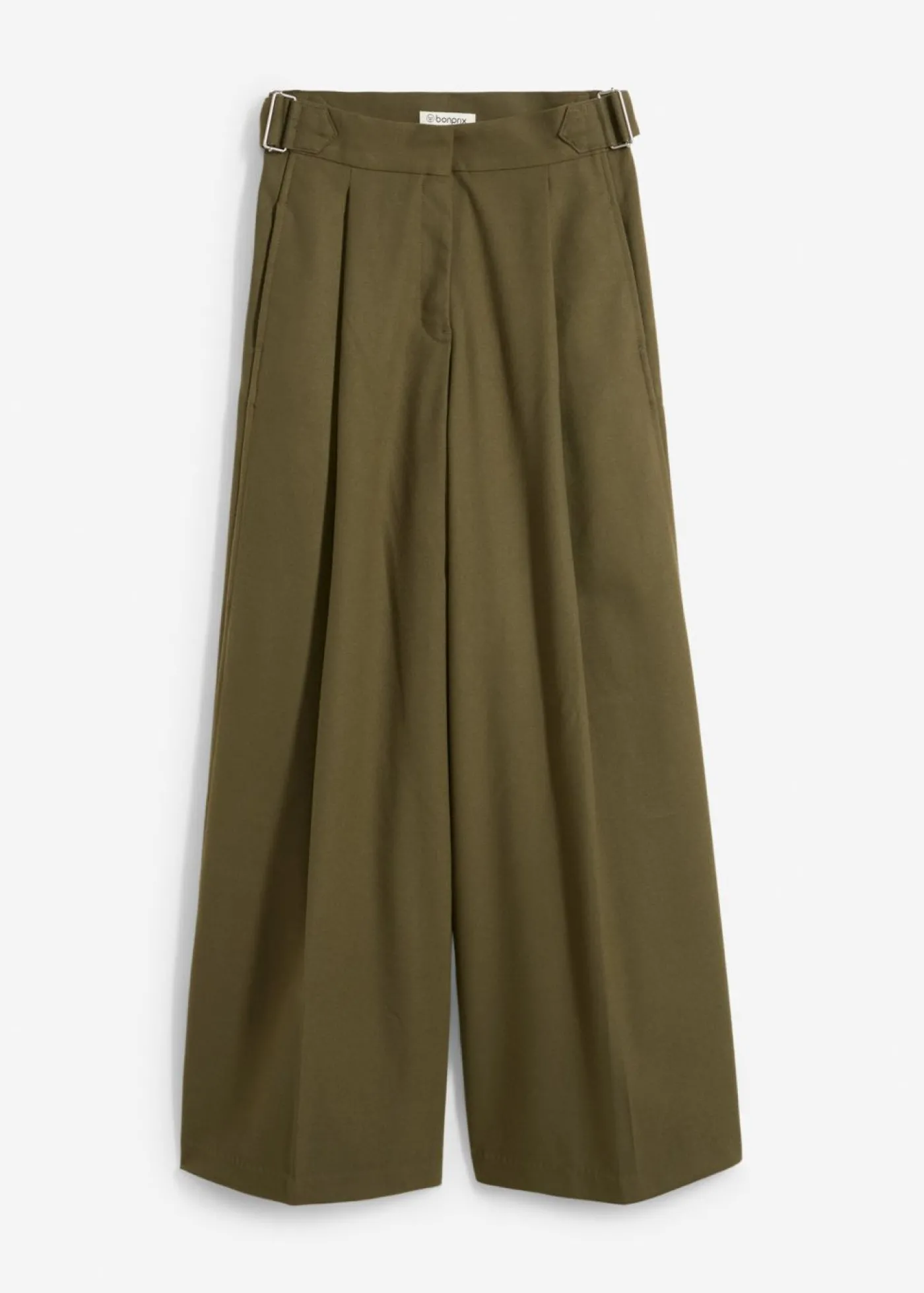 bonprix bonprix Pantalón con hebilla lateral de mezcla de viscosa Verde oliva oscuro Outlet