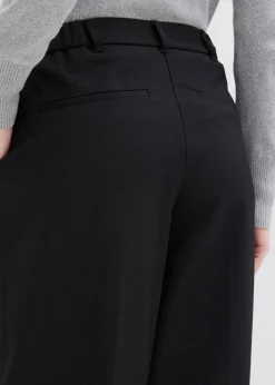 bonprix bonprix Pantalón con pinzas, cinturilla cómoda y abertura Negro