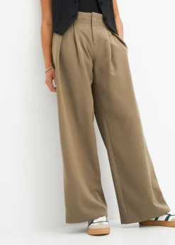 bonprix bonprix Pantalón con pinzas y cinturilla cómoda Oliva New