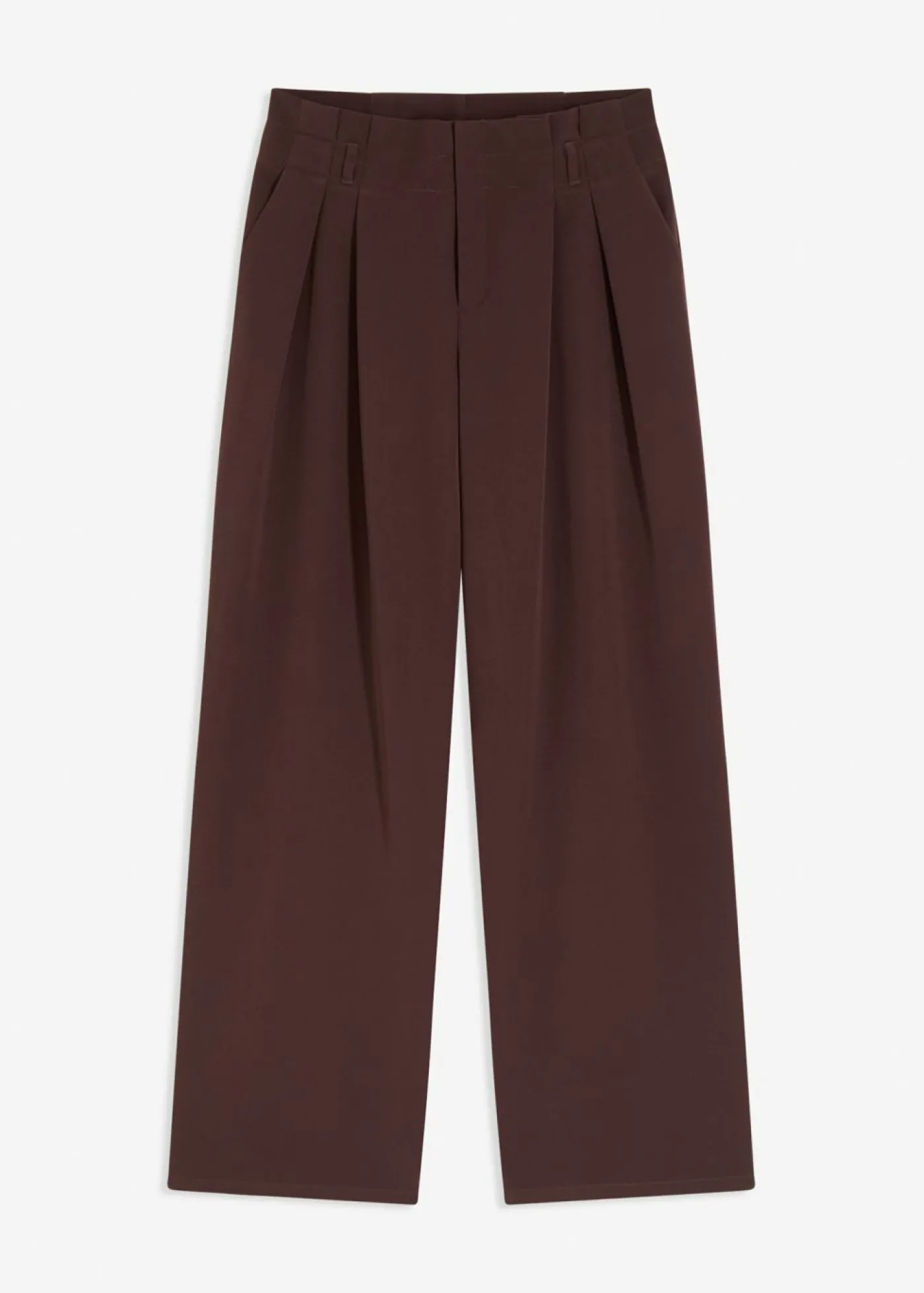 bonprix bonprix Pantalón con pinzas y cinturilla cómoda Marrón oscuro Sale