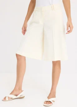 bonprix bonprix Pantalón corto ajustado Blanco-crema Outlet