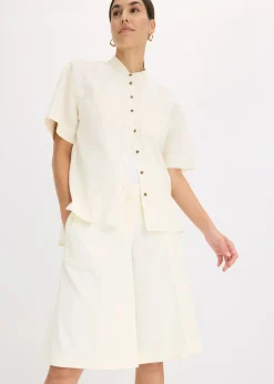 bonprix bonprix Pantalón corto ajustado Blanco-crema Outlet