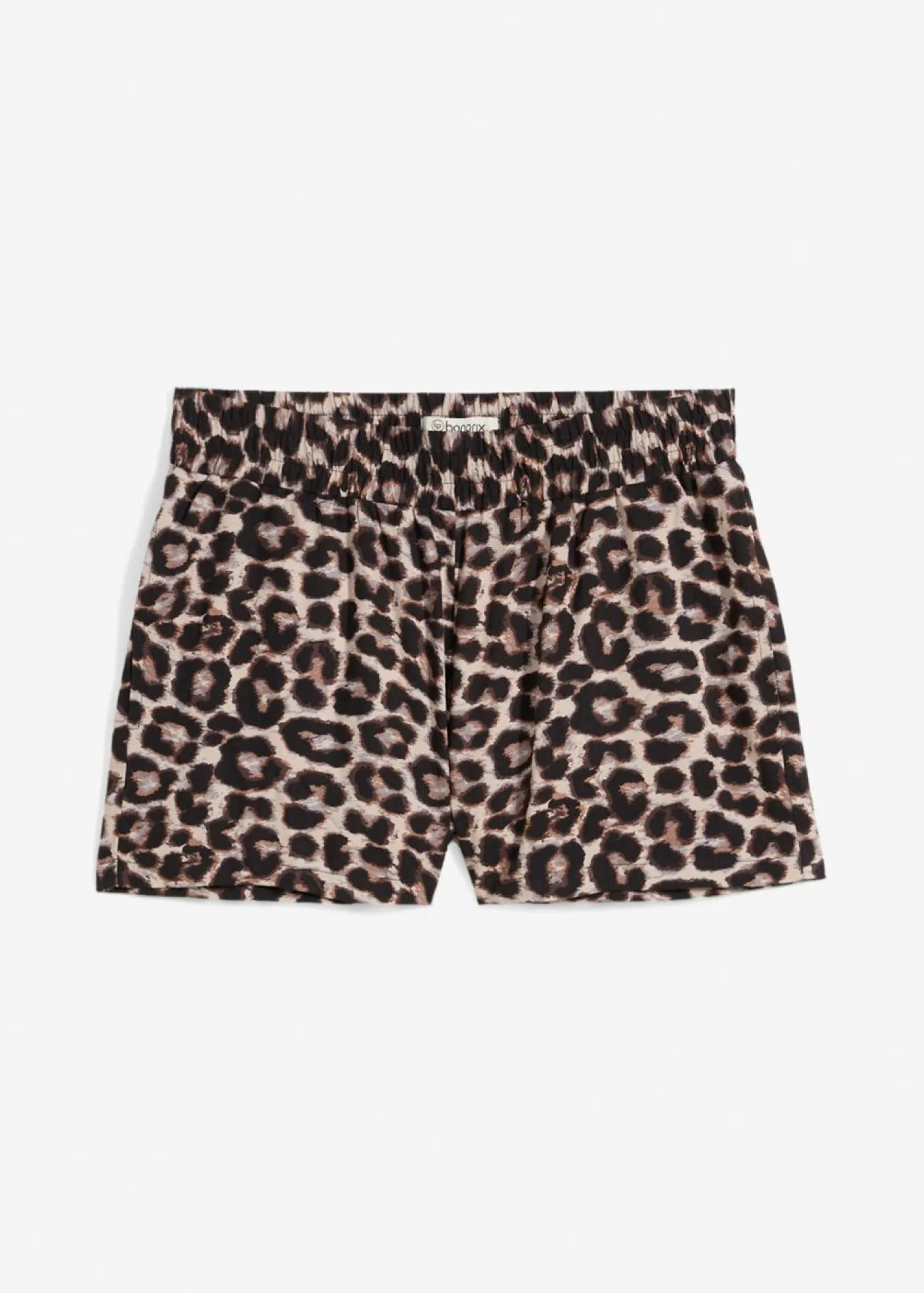 bonprix bonprix Pantalón corto con cinturilla elástica estampado leo beige New