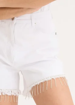 bonprix bonprix Pantalón corto con detalle de cadena Blanco Best