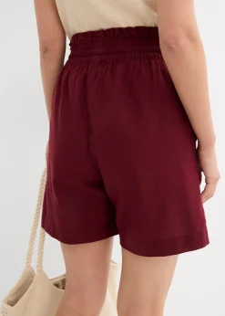 bonprix bonprix Pantalón corto con lino rojo avellana Online