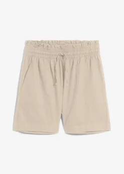 bonprix bonprix Pantalón corto con lino Arena claro Hot