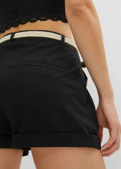 bonprix bonprix Pantalón corto de algodón Negro Discount