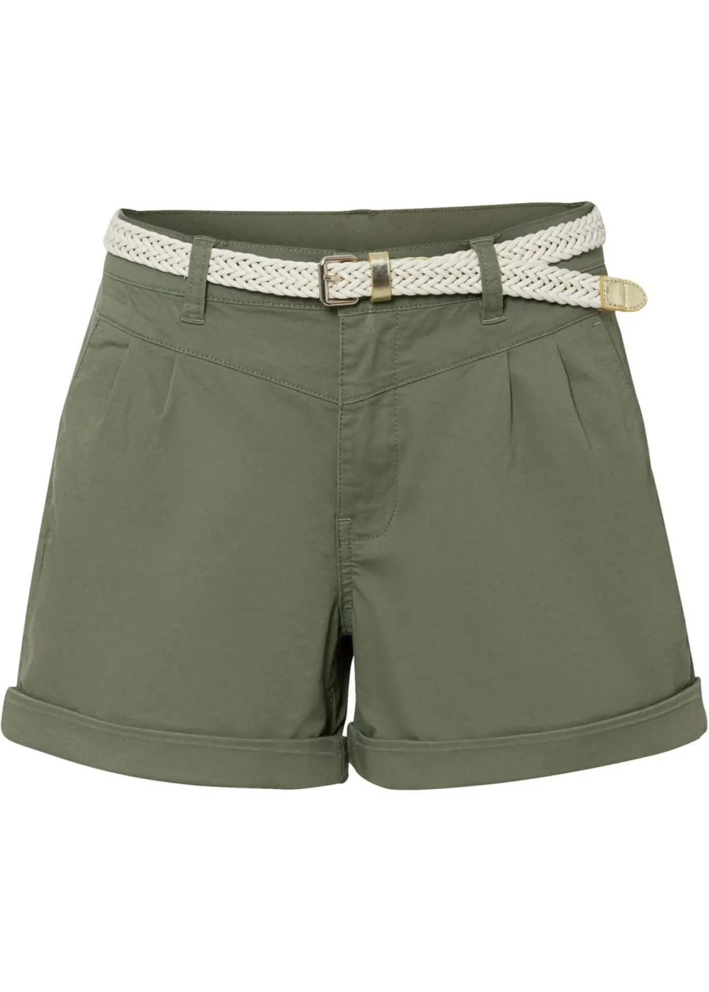 bonprix bonprix Pantalón corto de algodón Verde oliva New