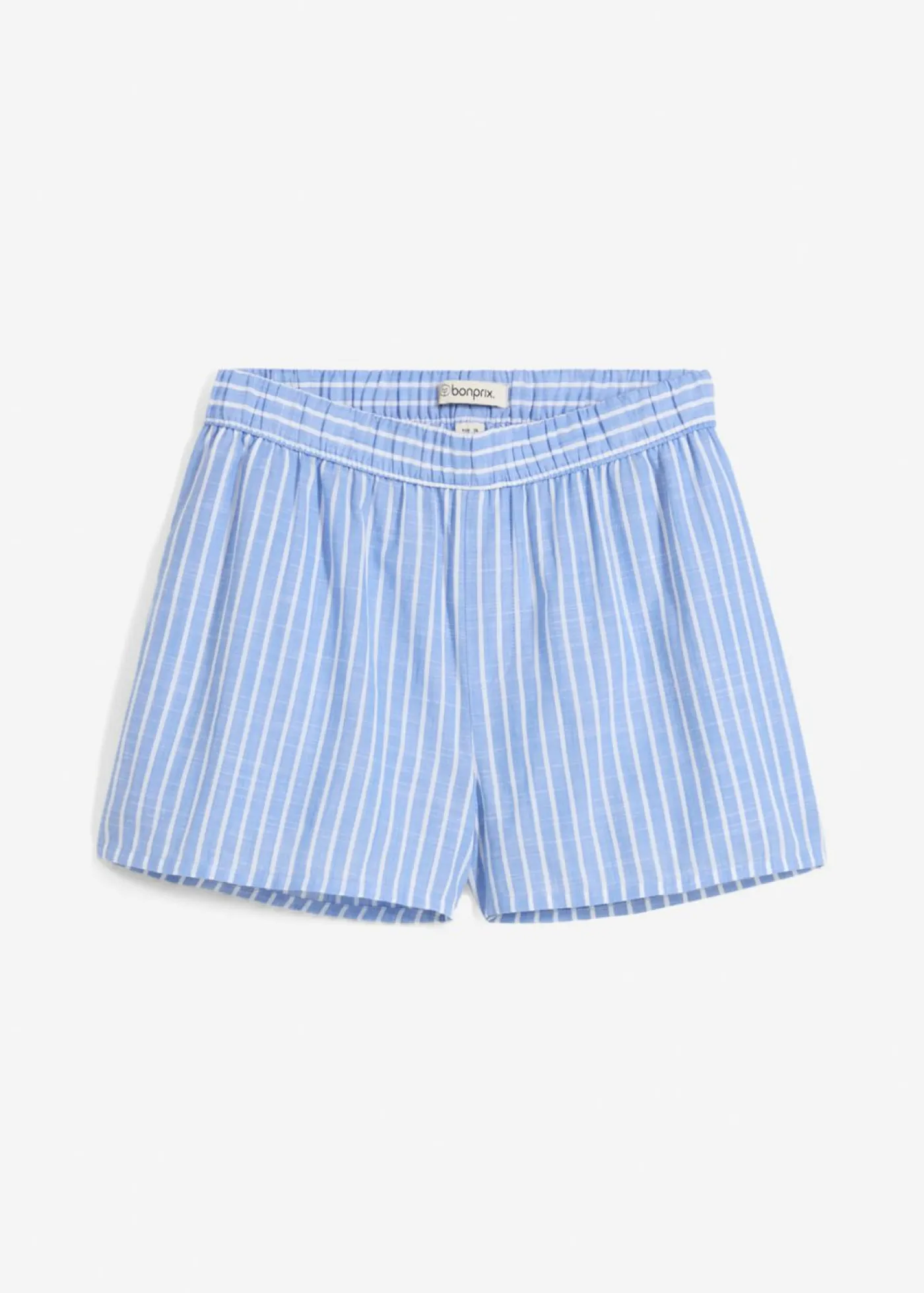 bonprix bonprix Pantalón corto de algodón puro Azul-blanco con rayas Discount