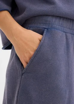 bonprix bonprix Pantalón corto de chándal de mezcla de algodón suave Azul almirante Clearance