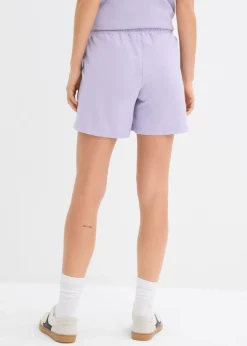 bonprix bonprix Pantalón corto de chándal de algodón puro Violeta claro