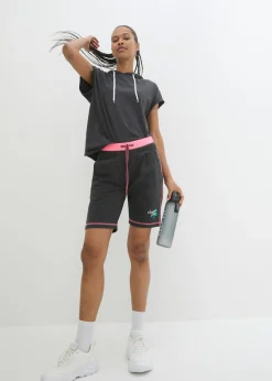 bonprix bonprix Pantalón corto de chándal de mezcla de algodón Antracita jaspeado Clearance