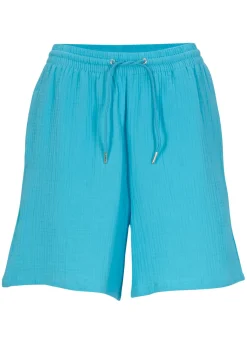 bonprix bonprix Pantalón corto de muselina verde agua oscuro