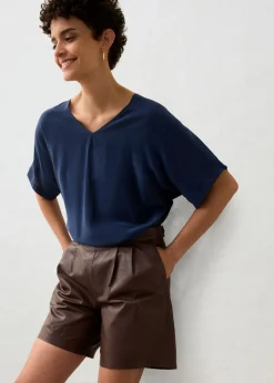 bonprix bonprix Pantalón corto de napa de cordero Marrón tierra Best