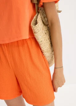 bonprix bonprix Pantalón corto de punto de crepé ligero mango Hot