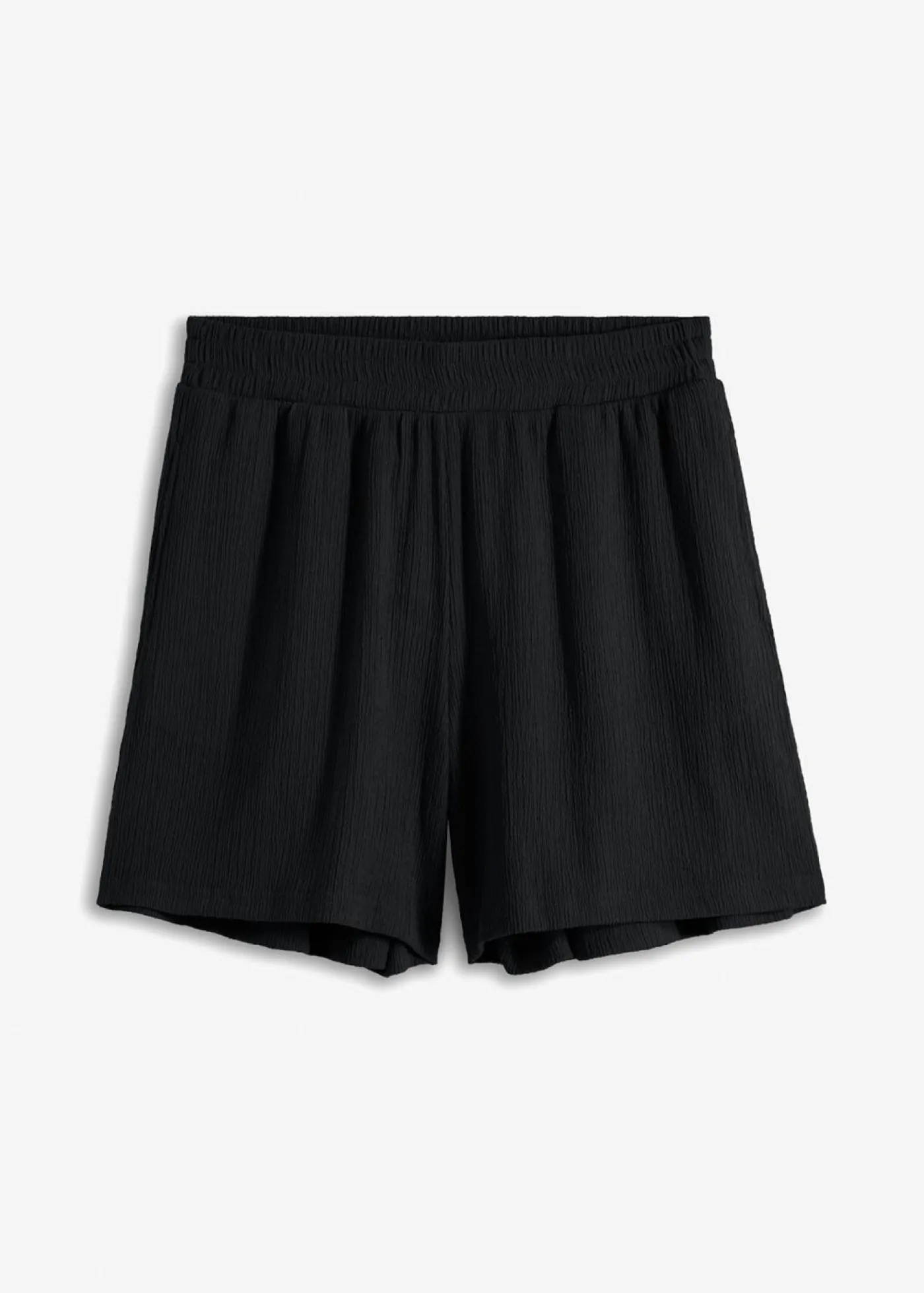 bonprix bonprix Pantalón corto de punto estructurado sin cierre con cinturilla alta Negro Hot