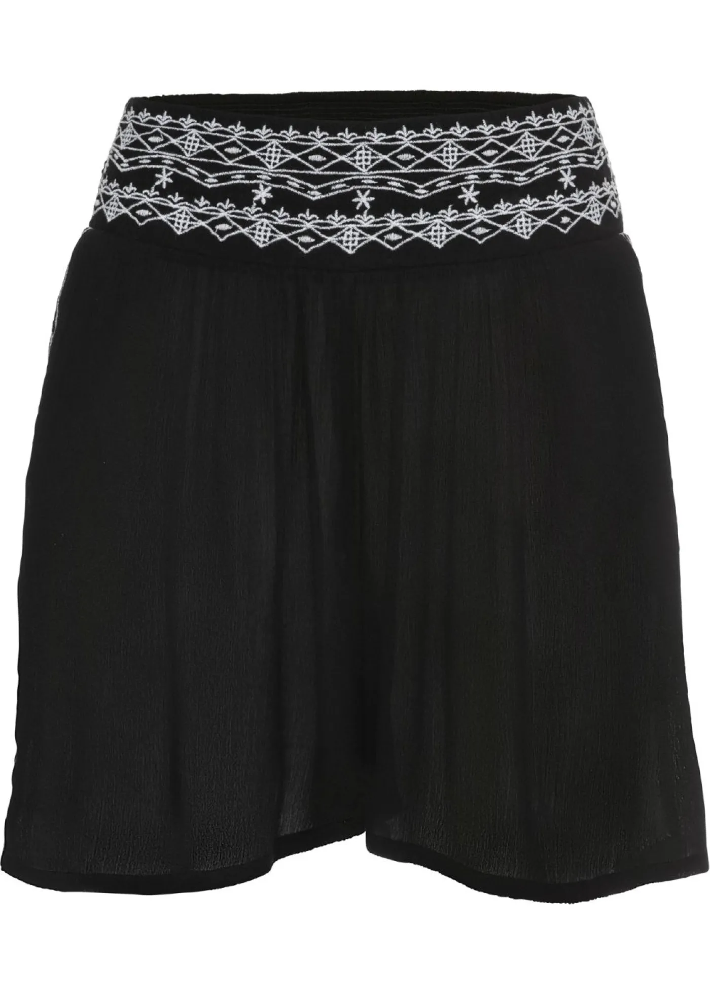 bonprix bonprix Pantalón corto de viscosa fluida con efecto arrugado Negro-blanco Online