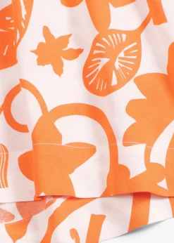 bonprix bonprix Pantalón corto estampado de viscosa fluida blanco lana-mango Sale