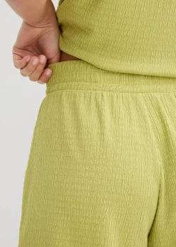 bonprix bonprix Pantalón corto sin cierre de crepé pistacho mate Outlet