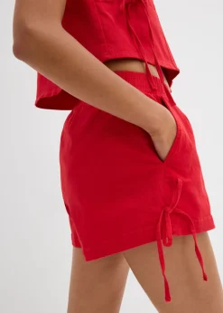 bonprix bonprix Pantalón corto sin cierre de mezcla de algodón elástico Rojo tomate New